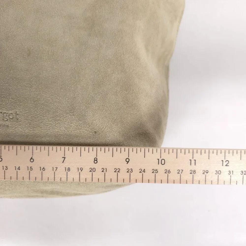 New‎ Margot NEW YORK Kaye Bucket Tote LEATHER Bag Soft Suede Crossbody Green